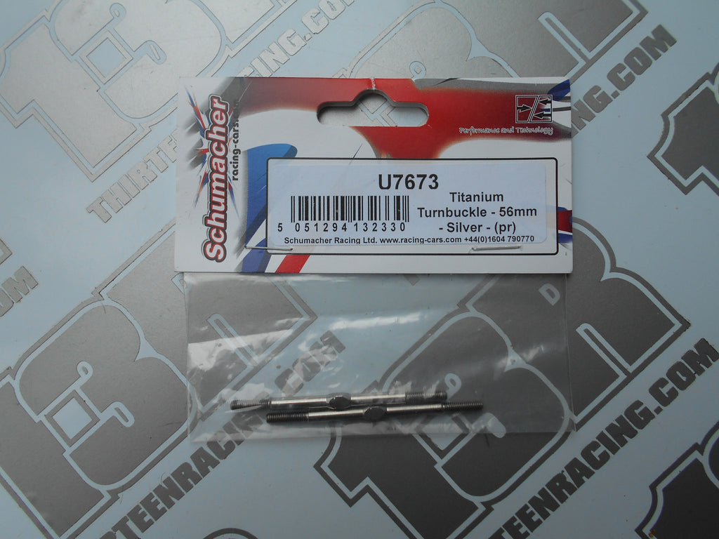 Schumacher 56mm Titanium Turnbuckle - Silver (Pr), U7673