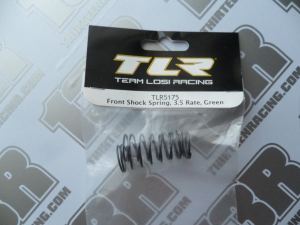 TLR 22 Front Shock Springs - 3.5 Rate - Green (2pcs), TLR5175, 2.0, 3.0