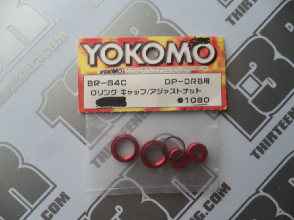 Yokomo BD-7 Aluminium O-Ring Caps/Adjusters - Red, BR-S4C, DIB, DRB