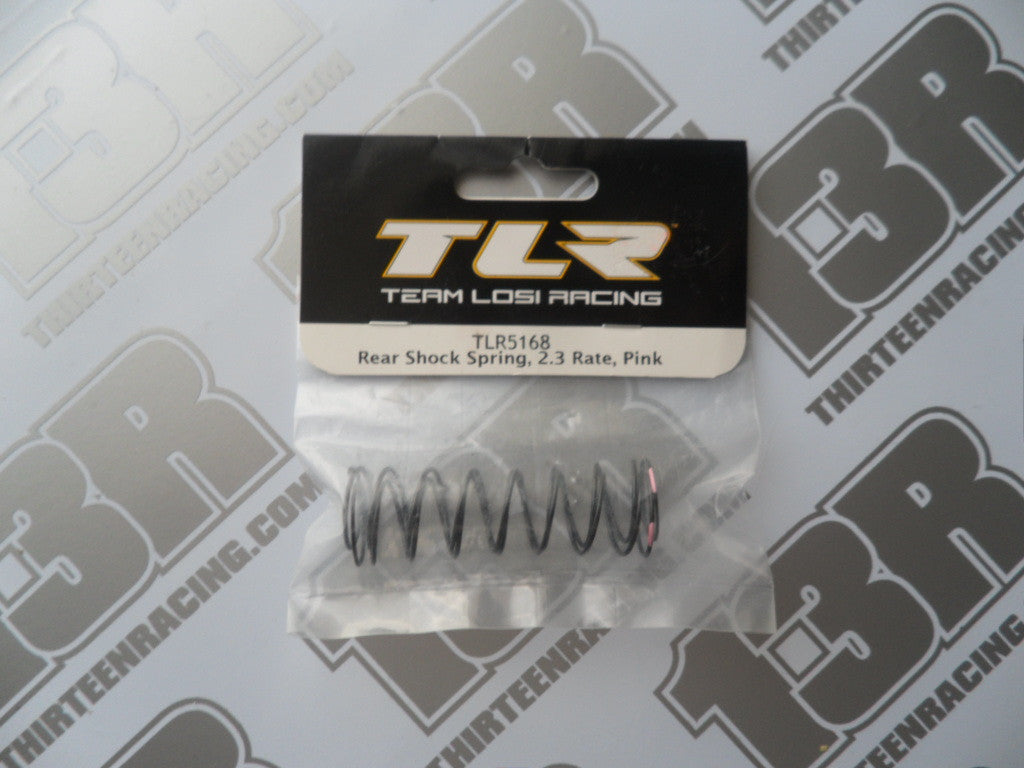 TLR 22 Rear Shock Springs, 2.3 Rate - Pink (2pcs), TLR5168, 2.0/3.0, 22T/2.0, 22-4