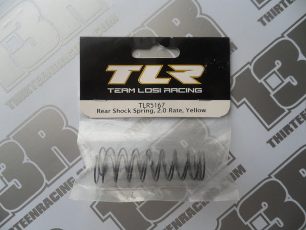 TLR 22 Rear Shock Springs, 2.0 Rate - Yellow (2pcs), TLR5167, TLR 22 2.0, TLR 22 3.0, 22-4