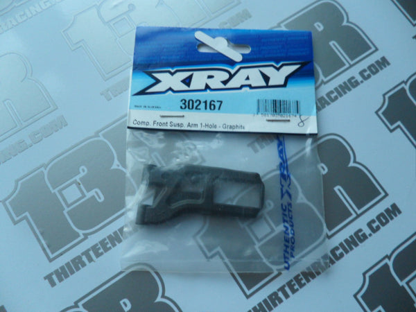 Team Xray T2/T3/T4 Comp. Front Suspension Arm 1 Hole - Graphite, 302167