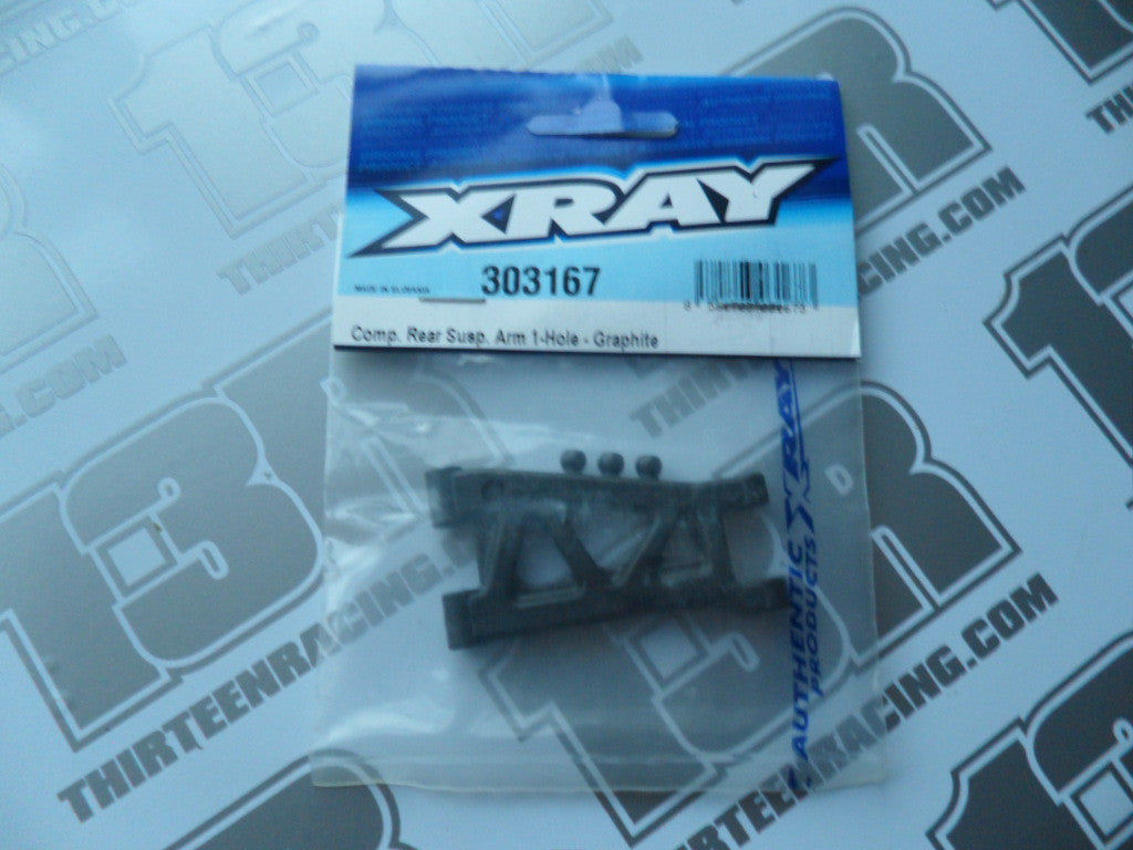 Team Xray Comp. Rear Suspension Arm - 1 Hole - Graphite, 303167, T2, T3, T4