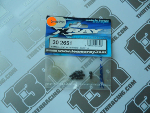 Team Xray 5mm Ball Stud With Thread - Short (6pcs), 302651, T2 009, XB8