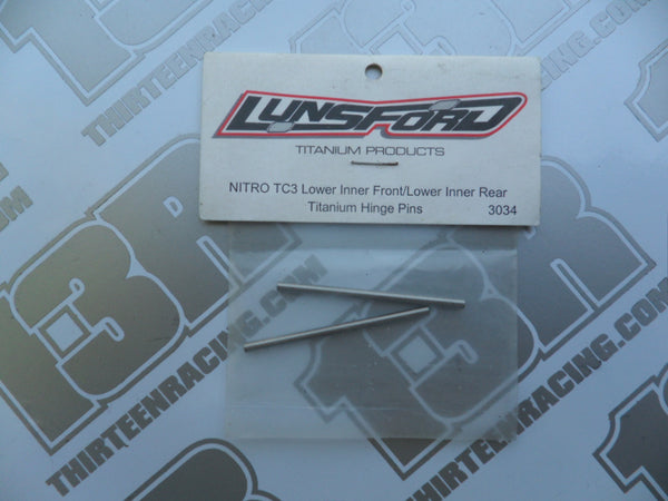 Team Associated NTC3 Lunsford Lower Inner Front/Rear Titanium Hinge Pins (2pcs), # 3034